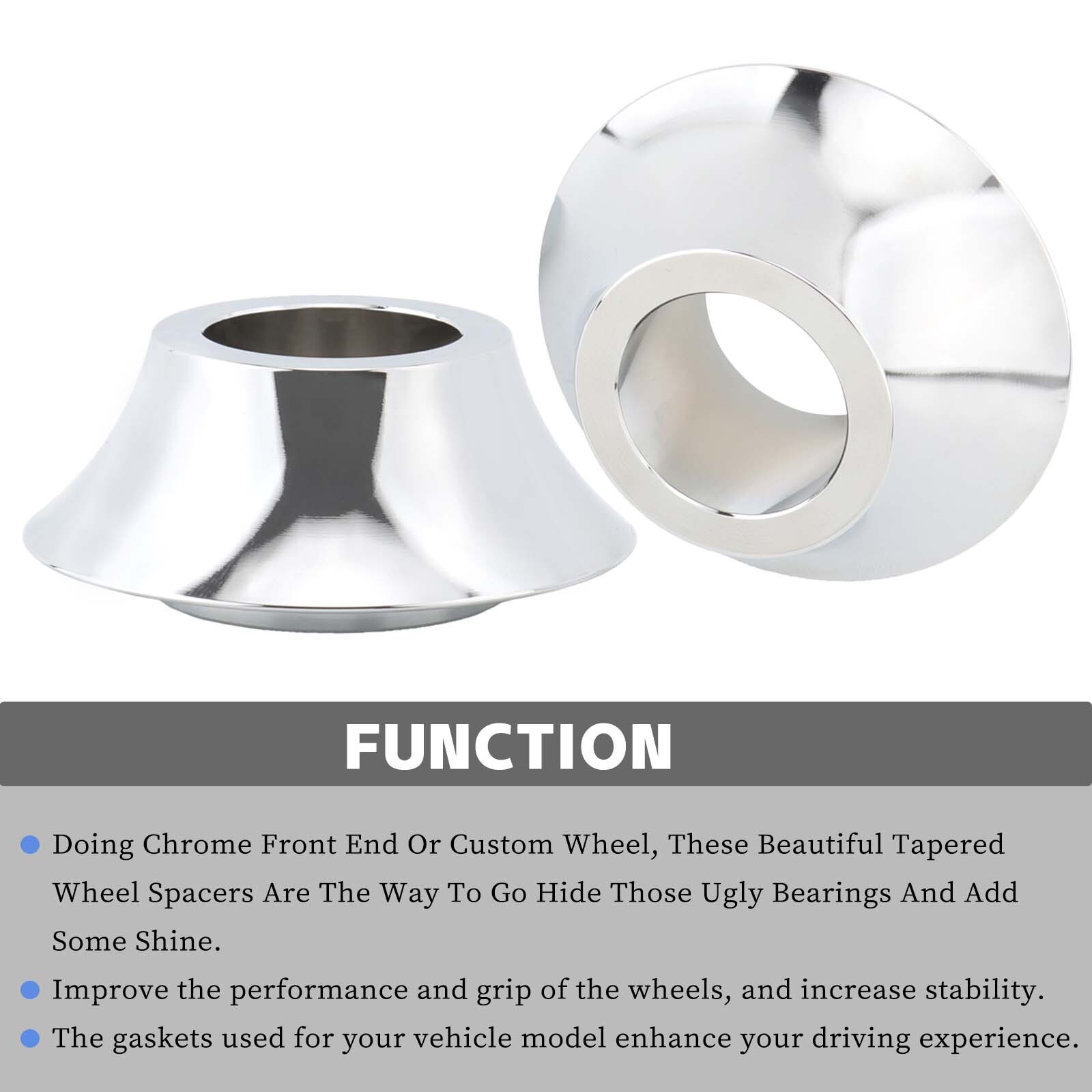 Tapered Front Axle Wheel Spacers For Harley Touring Road King Street Glide 08-23