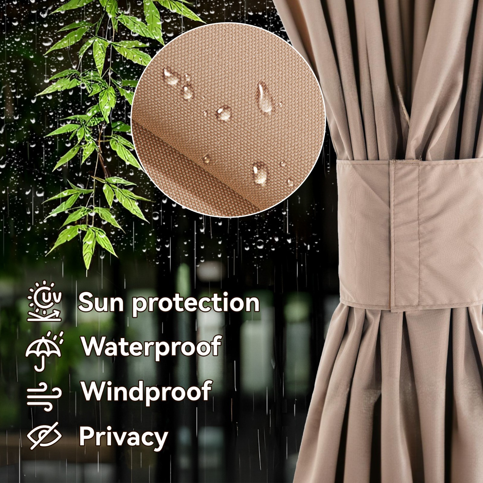 Outdoor Universal Gazebo Canopy Privacy Curtain Replacement 4 / 6 Panel Sidewall