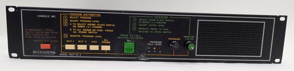 Bogen MCP35A Intercom Console Master Controller / Control Panel - Working *READ*