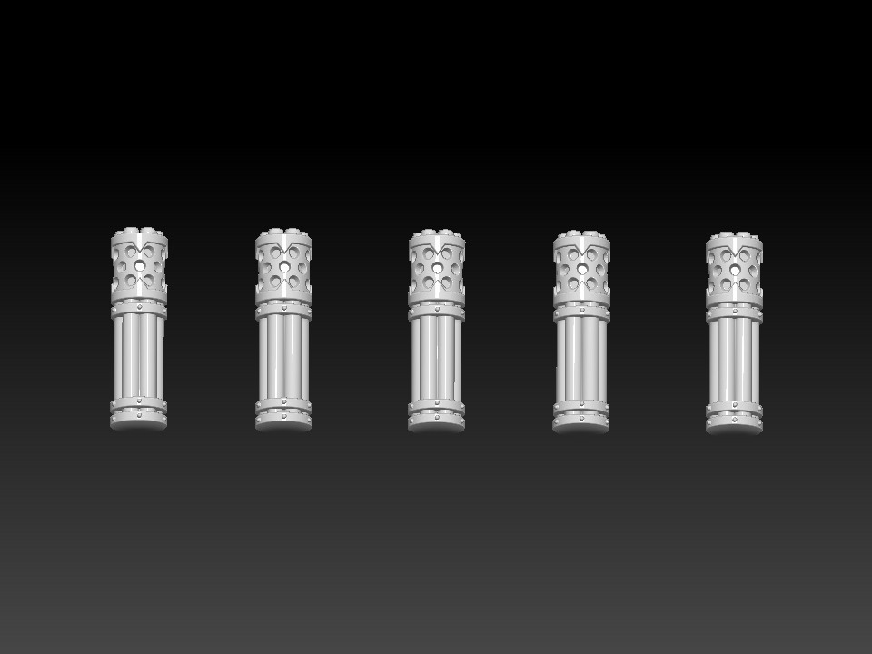 Chaotic Gatling Barrels x10 compatible with 40k Chaos Chain Cannon Reaper Havoks