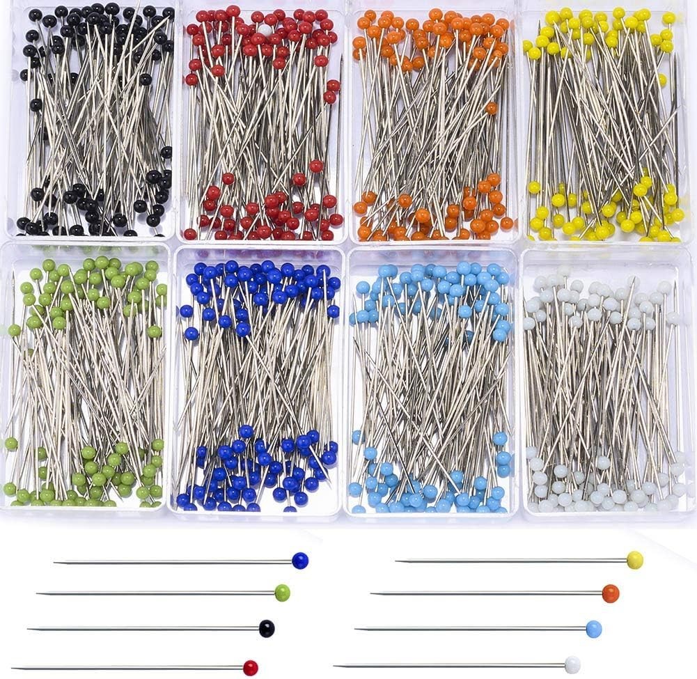 Sewing Pins 600 or 800 Pcs Straight Quilting Pins 1.6 In Glass Ball Head Pins