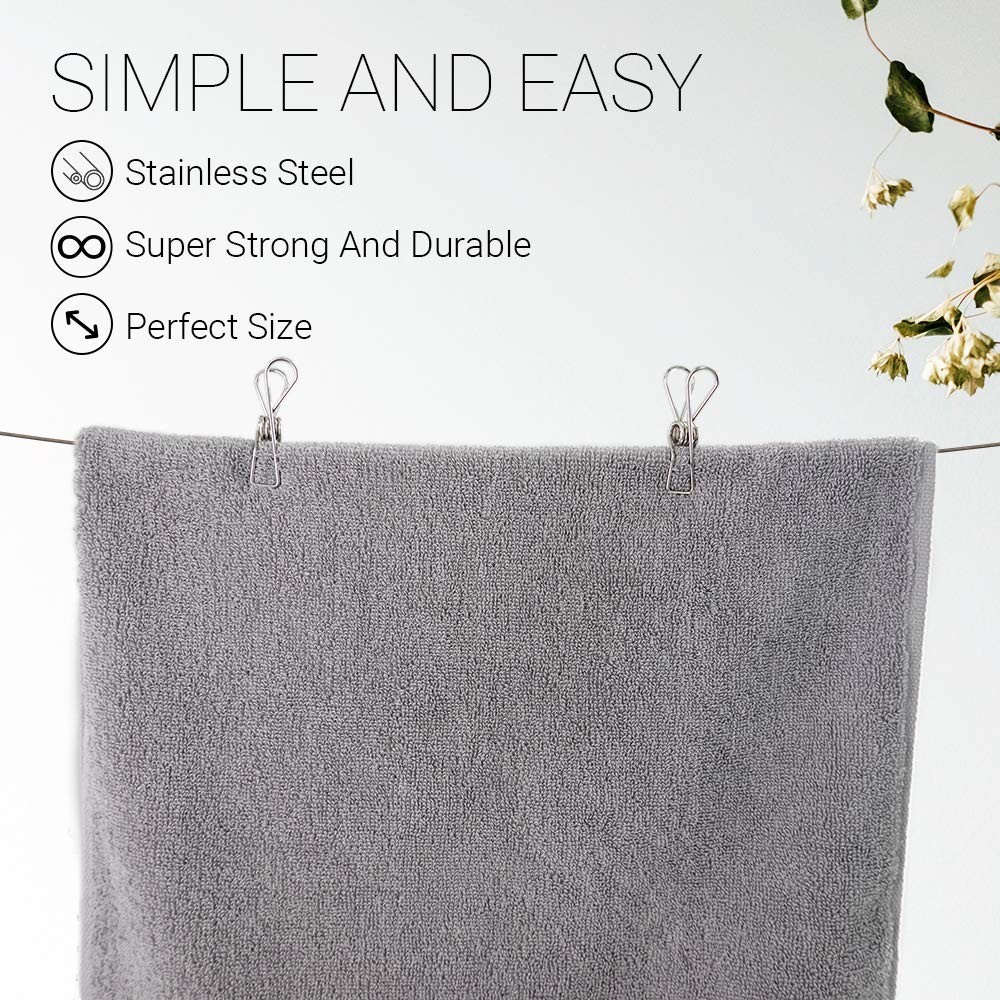 40 Pack Extra Large Clothes Pins Heavy Duty, 304 Stainless Steel Clothes Pins