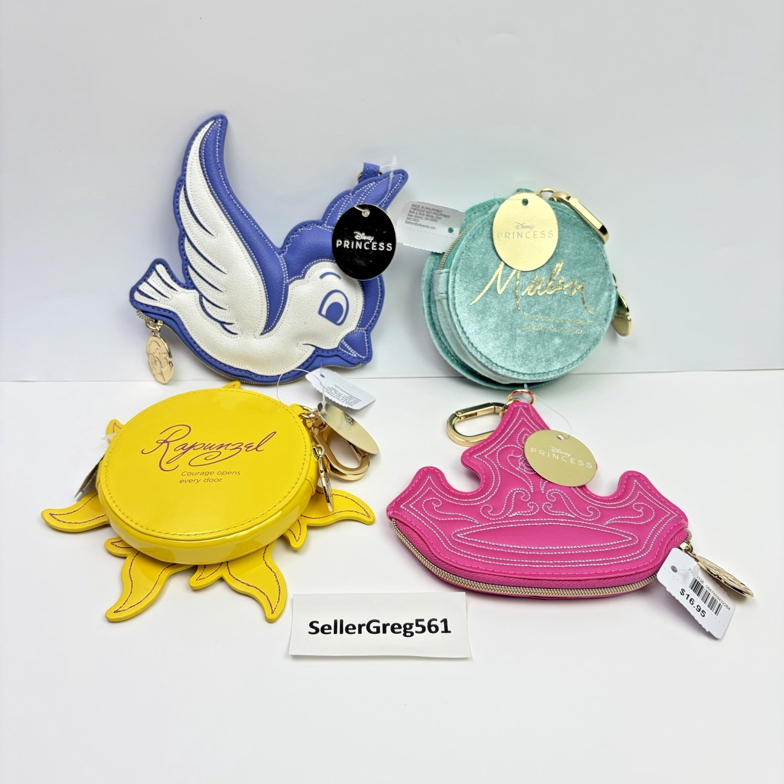 Bath & Body Works Disney Princess 2026 Coin Purses, SET OF ALL 4
