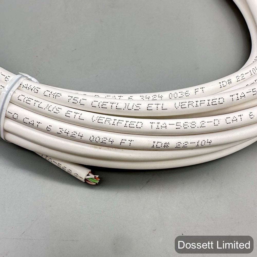 Berk-Tek LANmark-6, Cat6 Plenum CMP, UTP, WHTP, White 34’ Data Cable