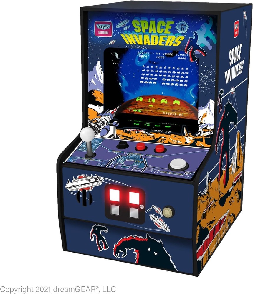 Authentic Space Invaders Arcade Machine: Playable 6.75” Collector's Edition