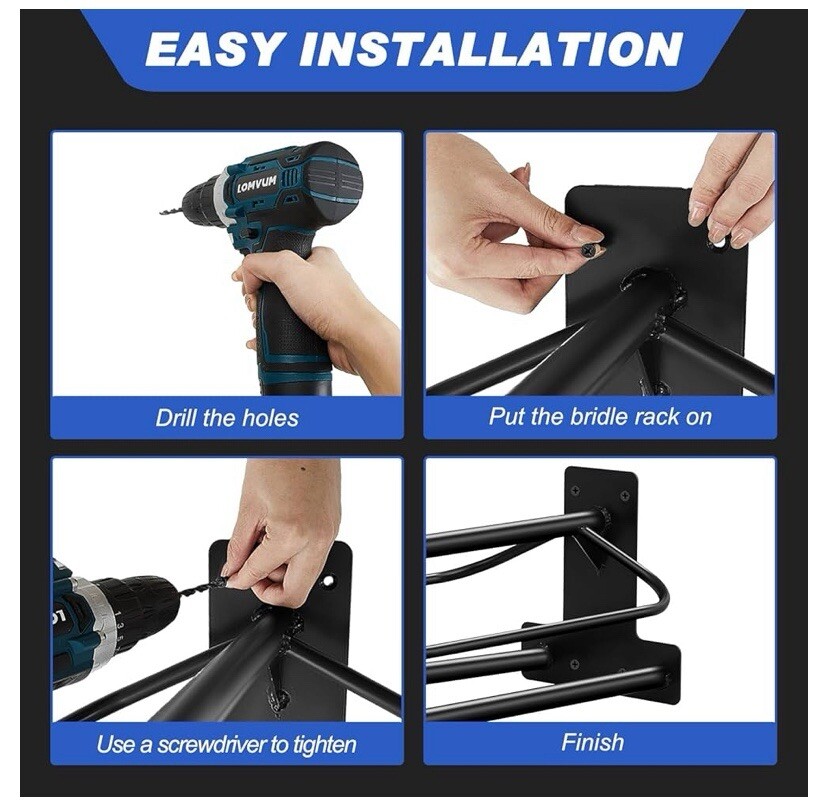 Paterr 2pcs 2-Bar Wall Mounted Saddle Stand