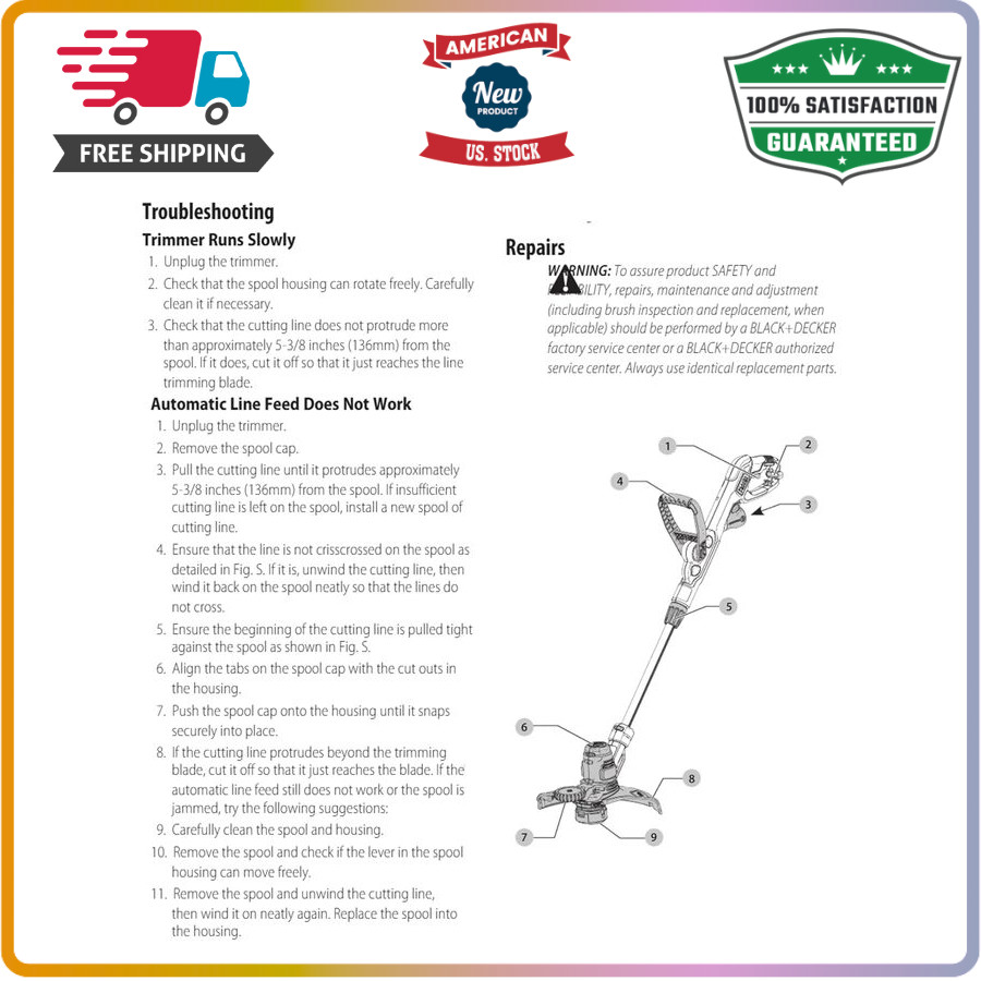Corded 6.5A Weed Wacker with Auto Feed Spool, 14" Cut Width, Edger Mode