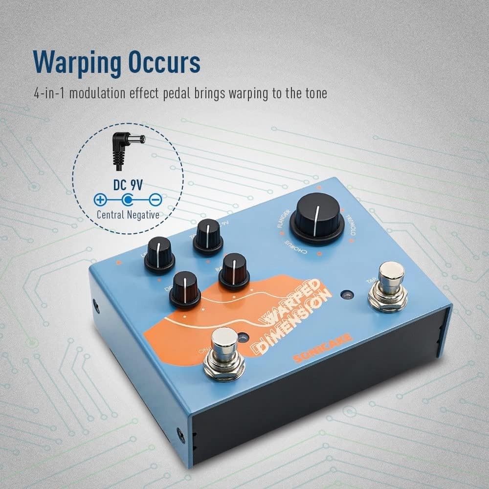 4-Mode Modulation Guitar Effects Pedal