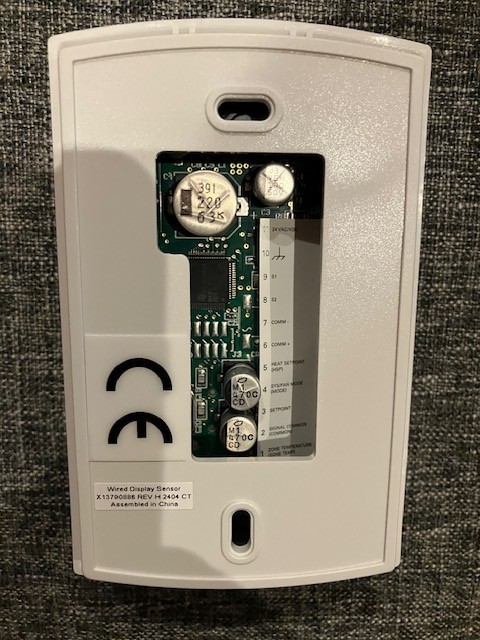 TRANE X13790886040 Rev H Wired Display Sensor