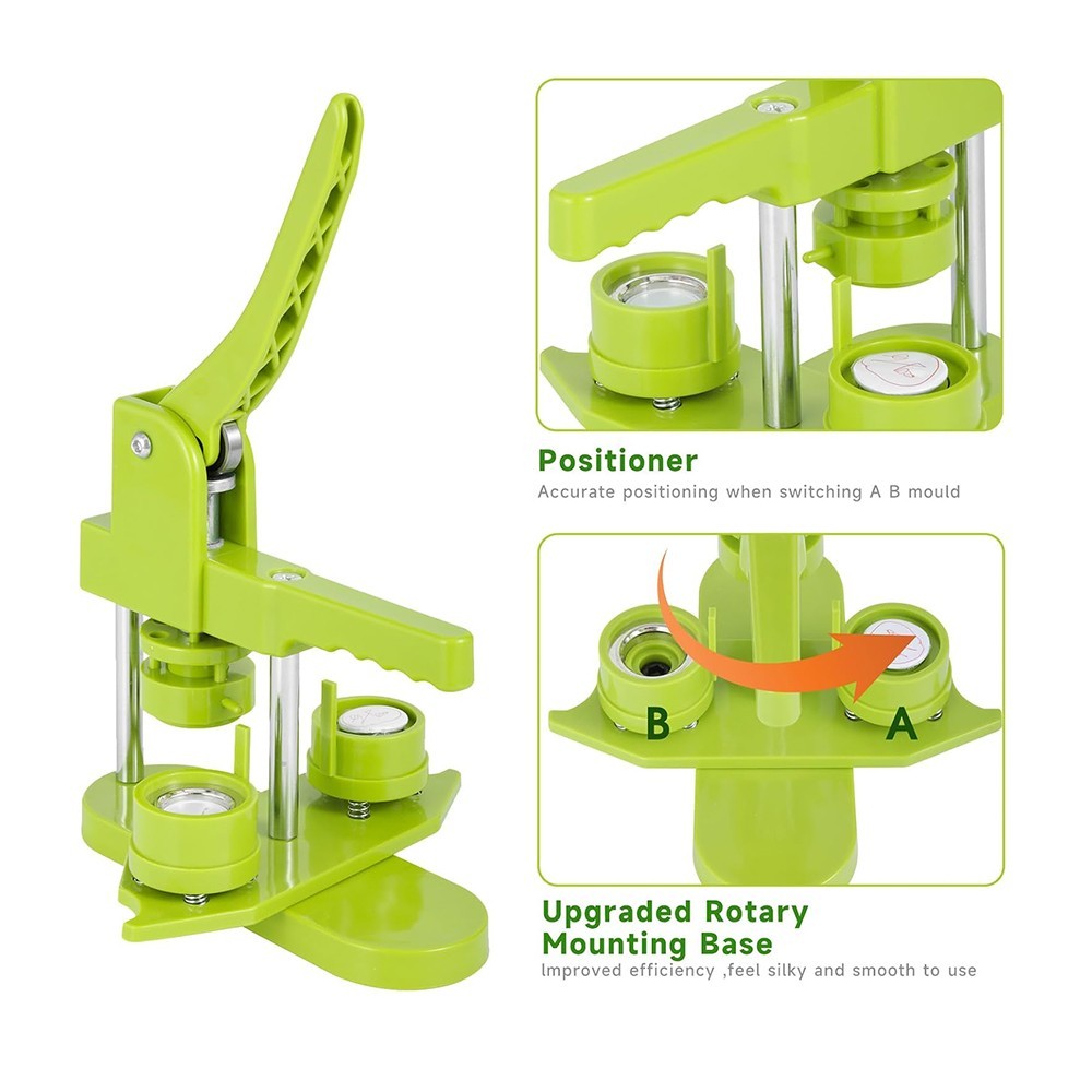 32mm 1.25 Inch Button Maker With 100 Button Supplies Pin Badge Press Machine Kit