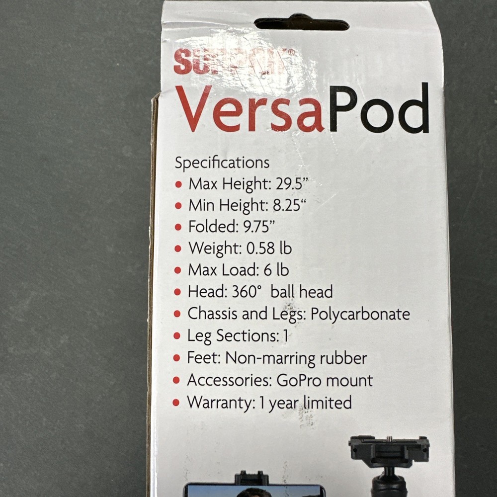 Sunpak Versapod Extendable/Tabletop/Handheld Tripod with Bluetooth Remote NEW