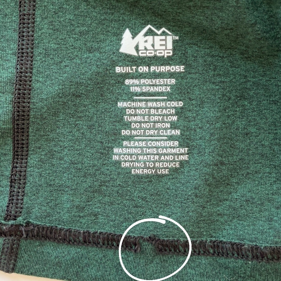 REI Co-op Mens 1/4 Zip Long Sleeve Pullover Green Medium