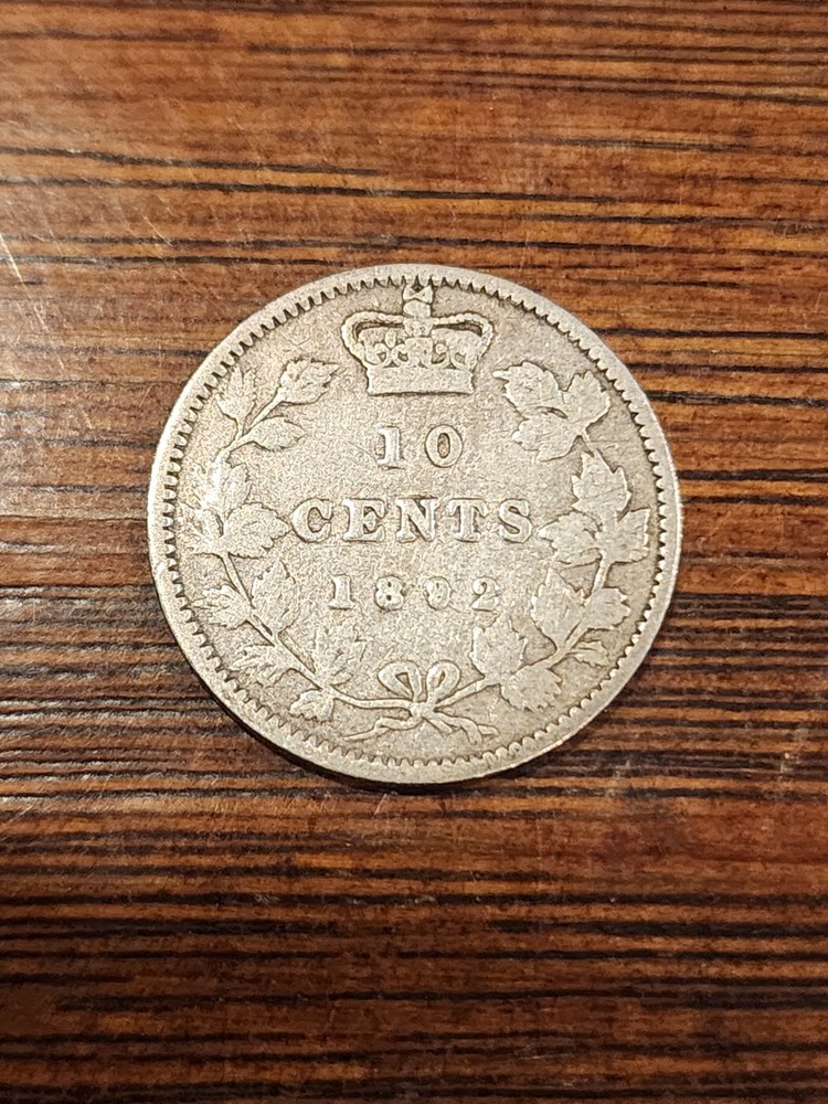 1892 Canada 10 Cents Silver Coin