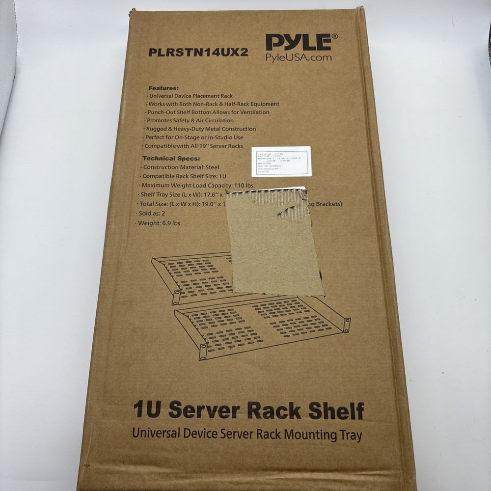 Pyle 1UX2 Server Rack Shelves - Universal Device Server Rack Mounting Tray -Pair