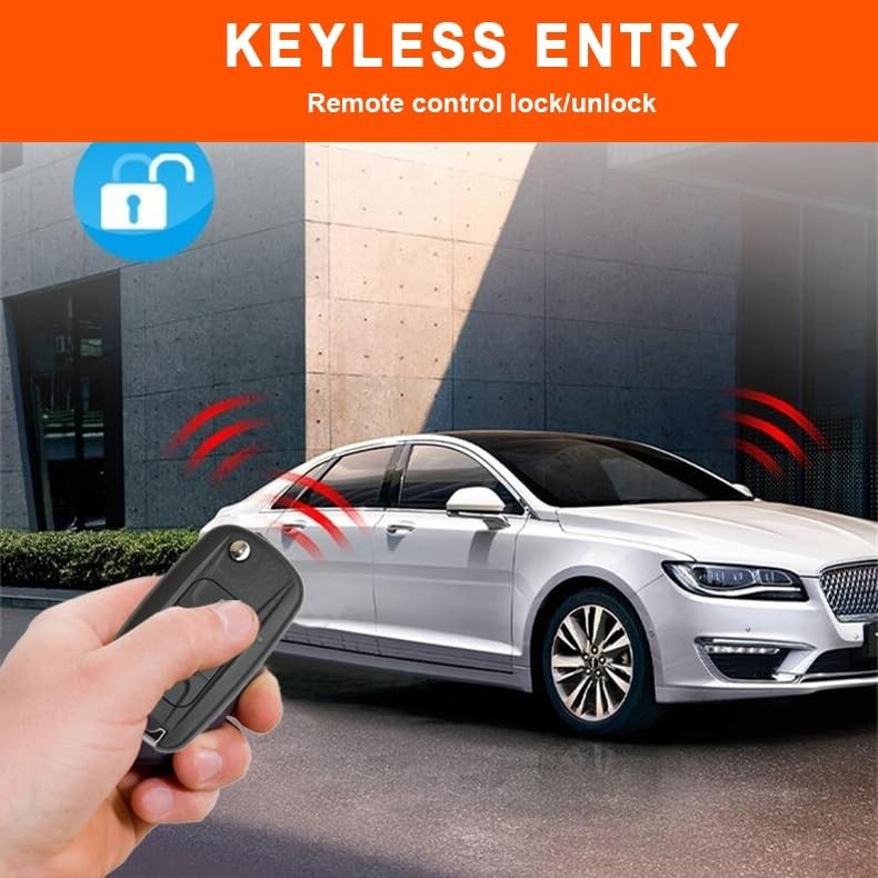 Car Alarm System with Remote Start Kit, Push to Start Button, Security Features