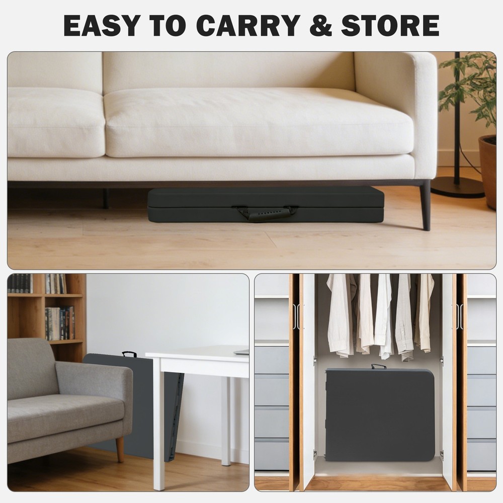 6ft Black Folding Table Multi-functional Outdoor Picnic Party Game