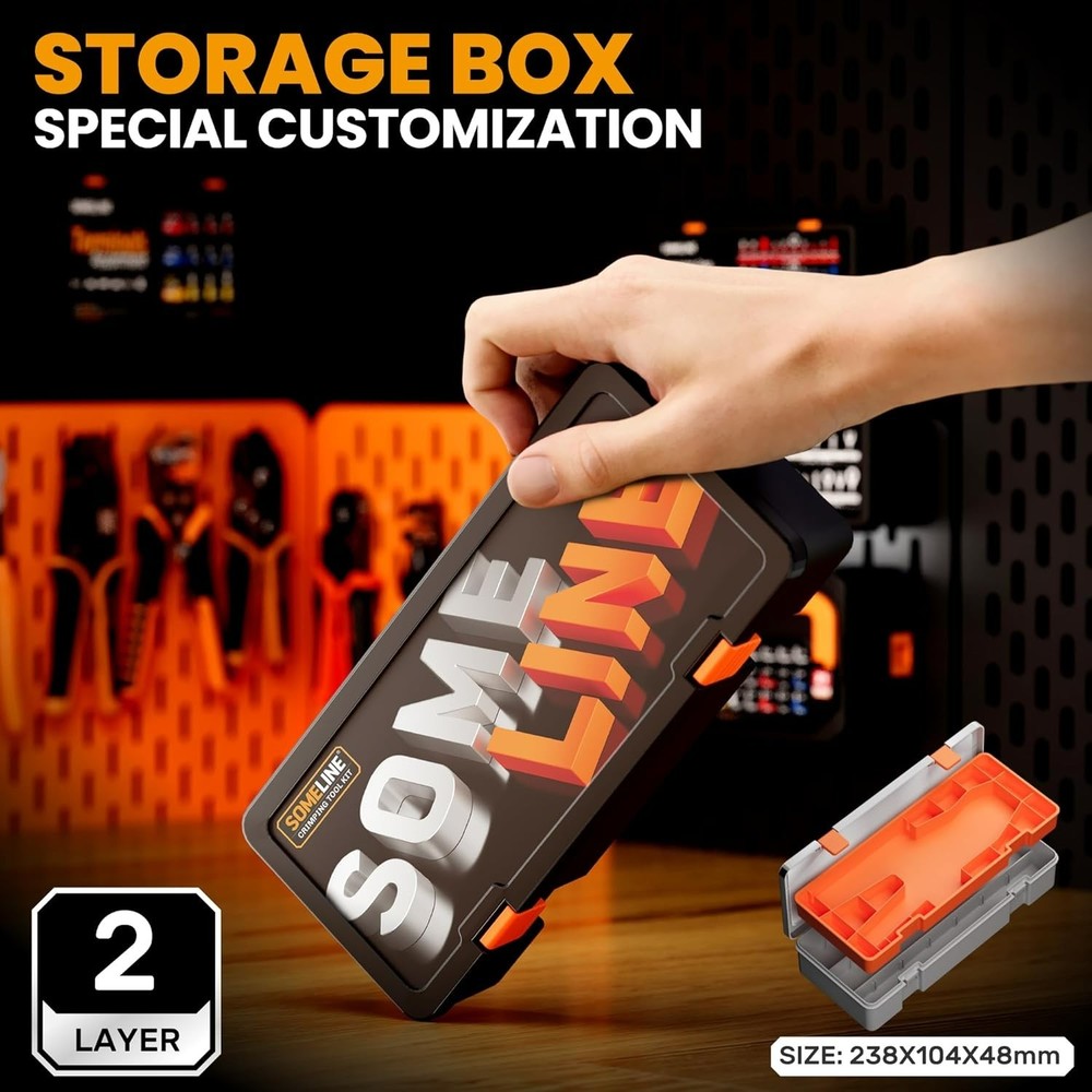 Versatile Electrical Crimping Tool Kit with Tinned Copper Ferrules - 9 Sizes