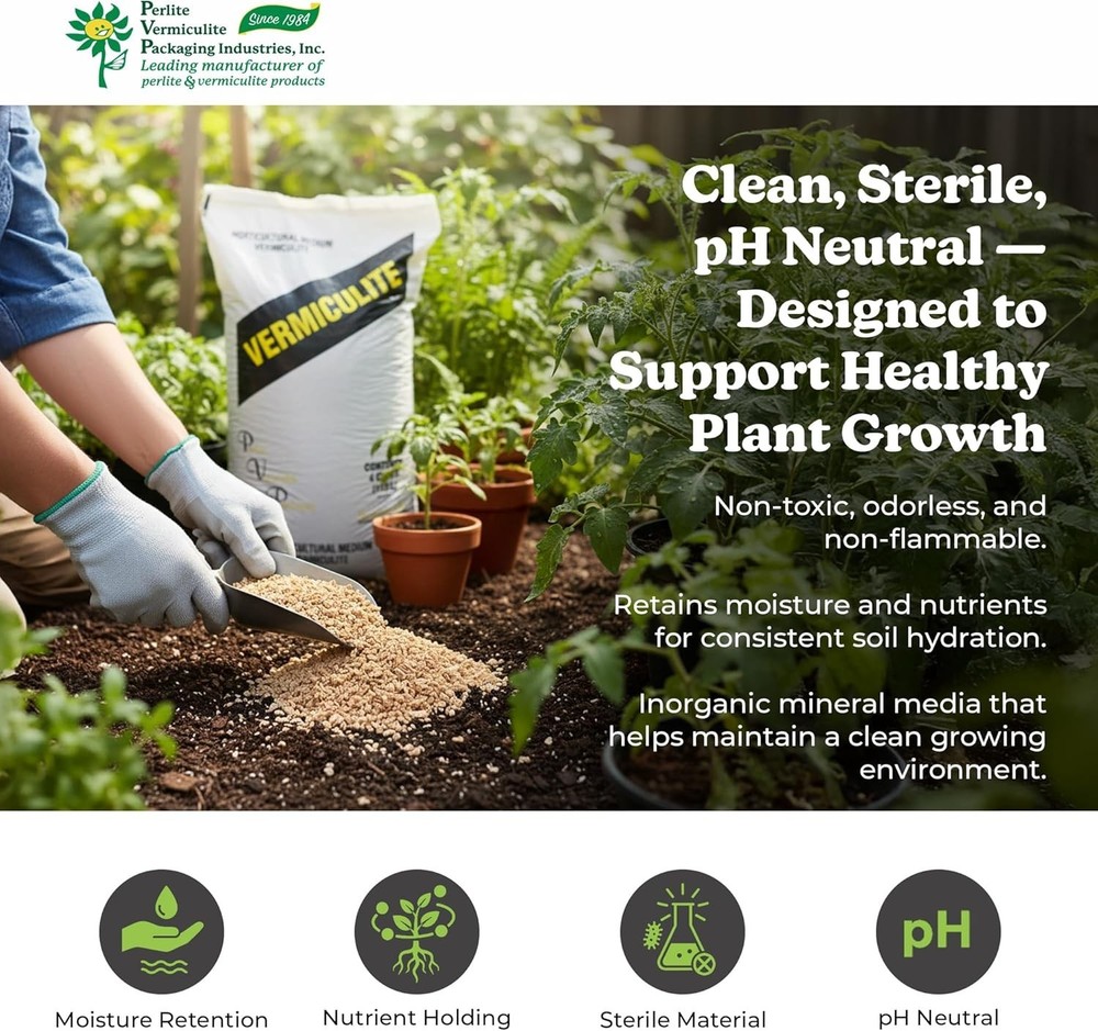 Medium Vermiculite – Professional Grade – Excellent Soil Conditioner - Medium...