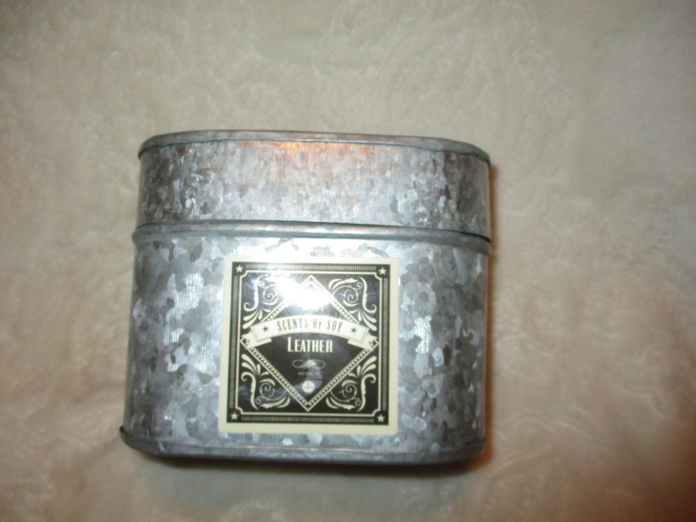 Galvanized Empty Oblong Shape Candle Container~NO CANDLE~EMPTY