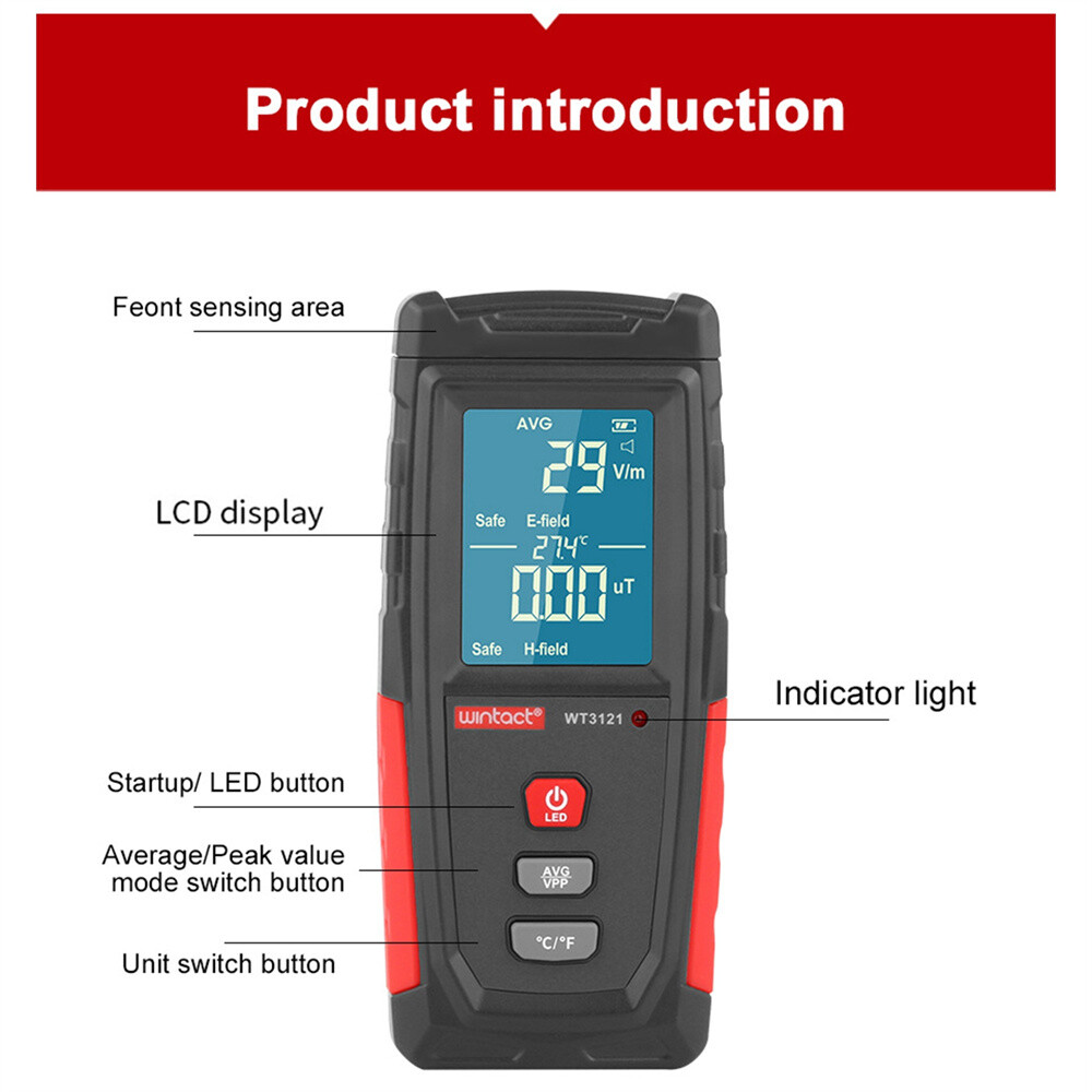 Electromagnetic Field Radiation Detector Tester Emf Meter
