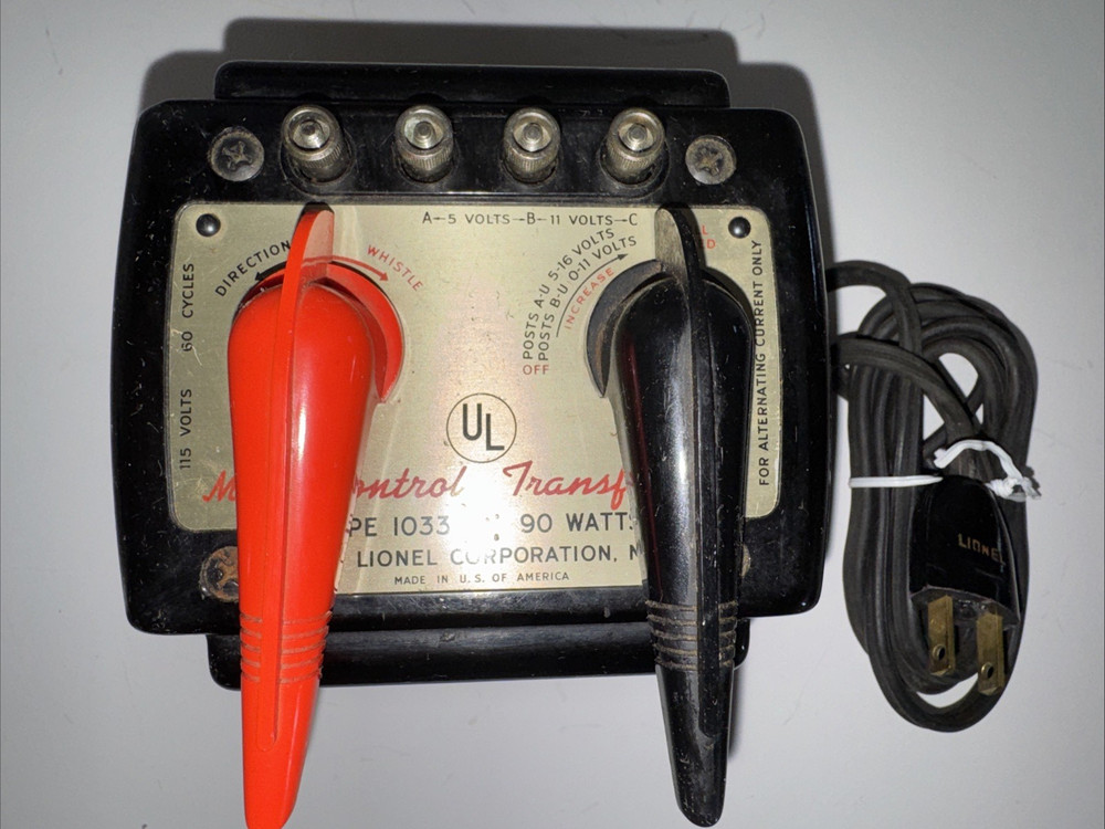LIONEL MULTI-CONTROL TRANSFORMER 1033 90 WATT OB INSTRUCT