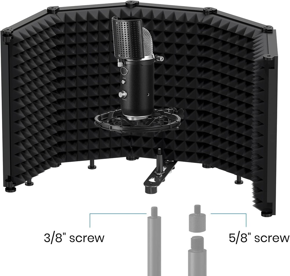 Foldable Microphone Isolation Shield for Superior Sound Quality & Flexibility