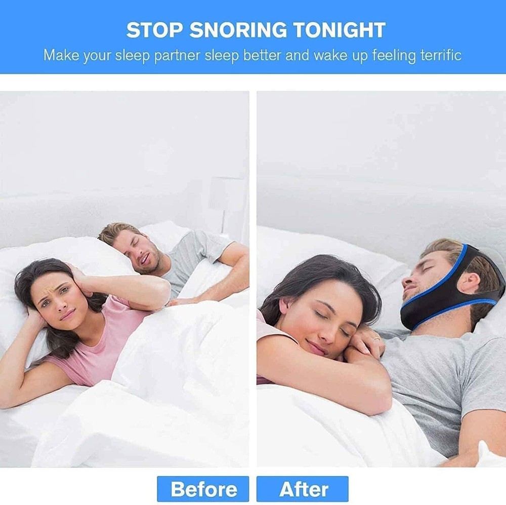 Universal Snoring Devices Adjustable, Chin Strap, Sleep Apnea, Jaw Solution