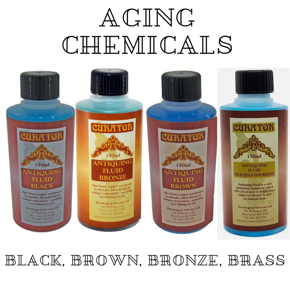 Curator Antiquing Patination Fluid Solution Aging Bronze Brass Black & Brown