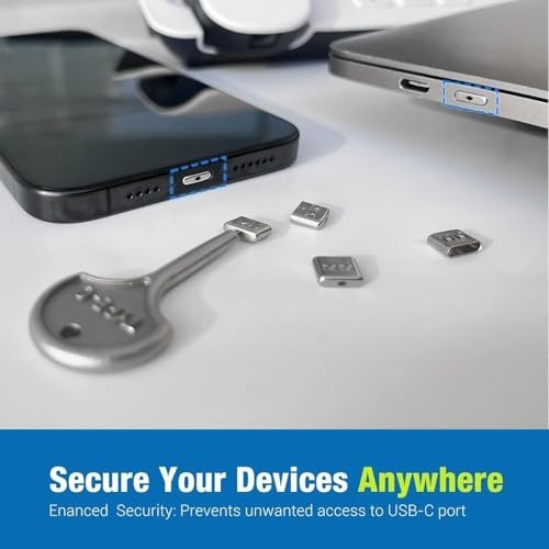 10Pcs USB-C Port Lock with Key, Type-C Plug Protector & Blocker for iPhone 15/16