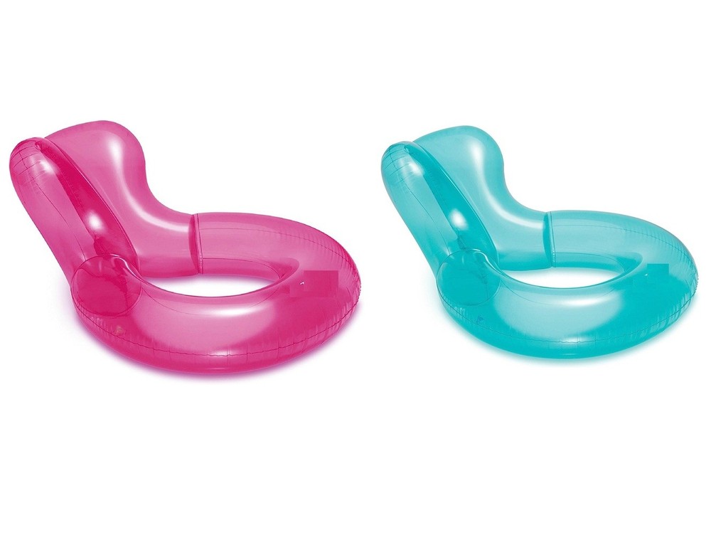 Intex Transparent Lounge 53inch x 45inch 2PackFloat Pink/Blue