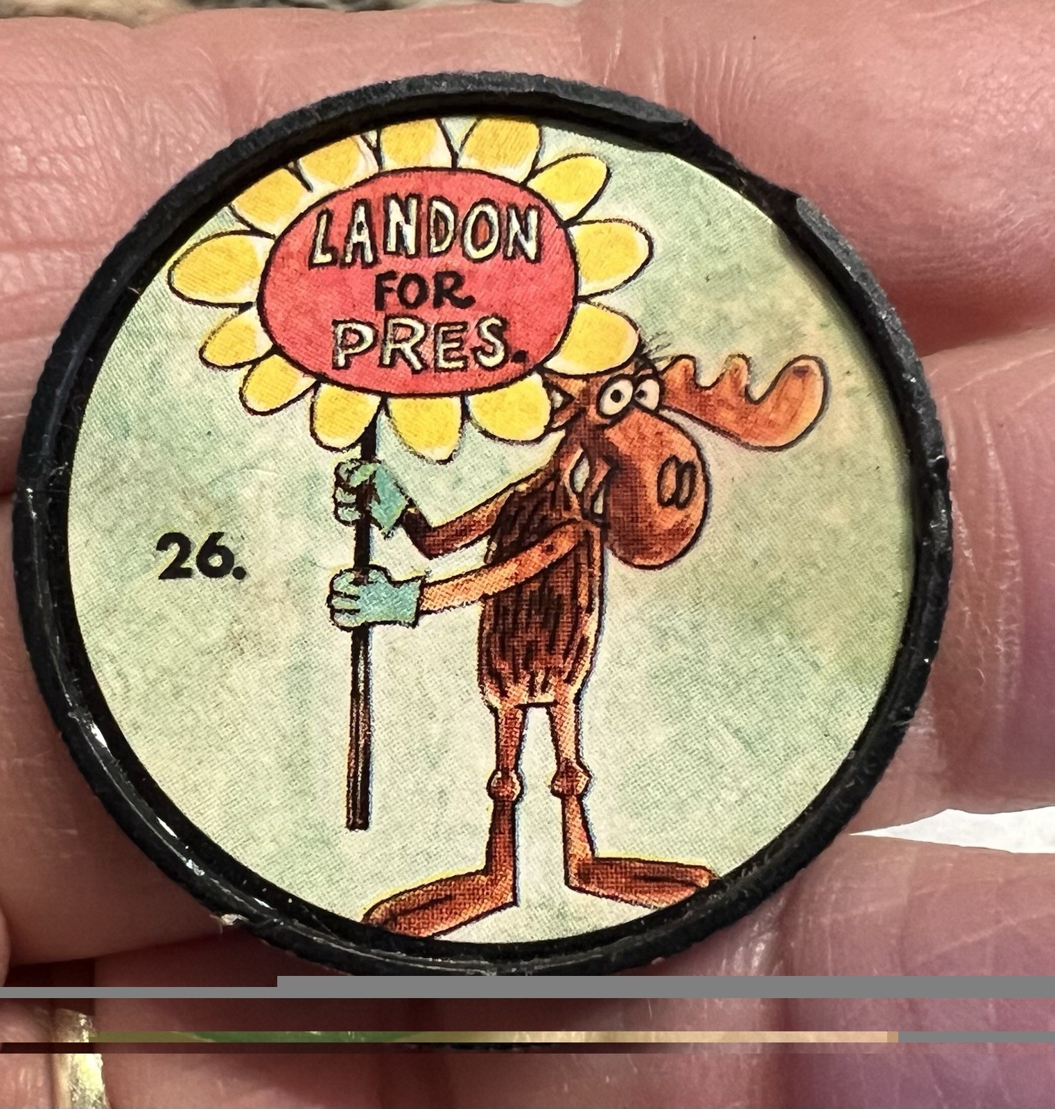 Vintage Bullwinkle 1964 Old London Coin #26-Landon for President