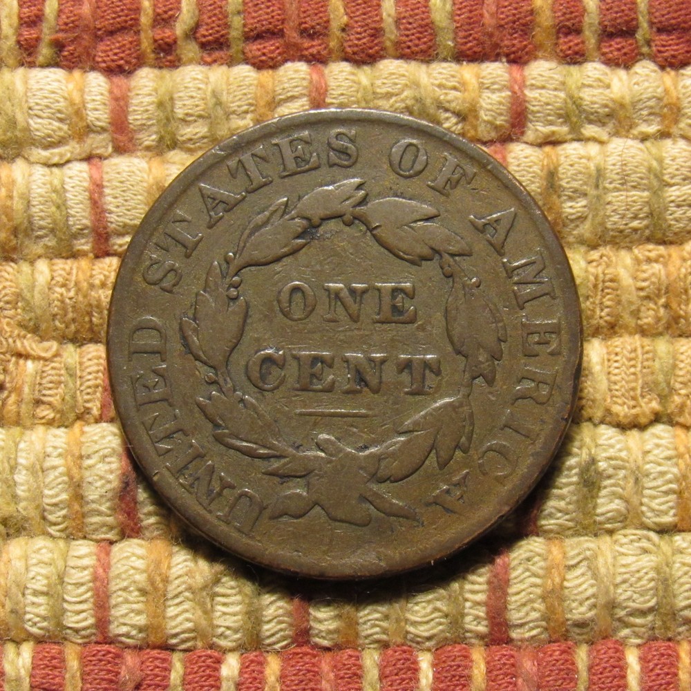 1827 CORONET LARGE CENT, VG/F ~ ATTRACTIVE EXAMPLE WITHOUT ANY ISSUES