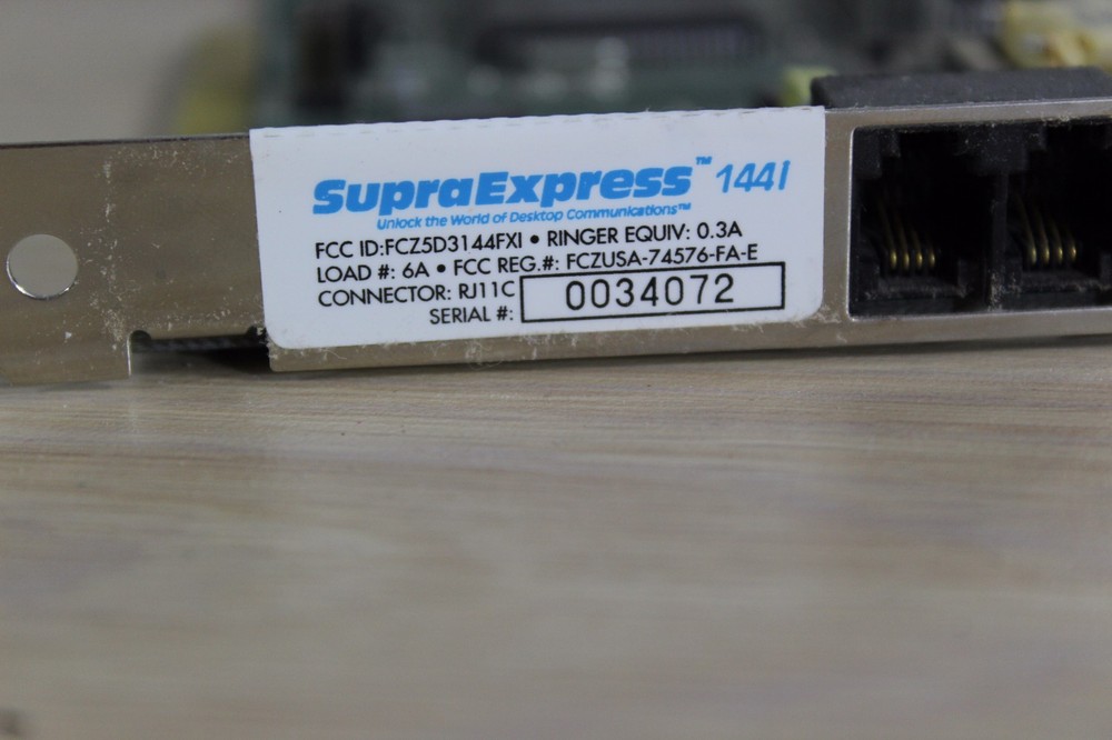 Supra Express 1441 SupraExpress Internal Modem Card from Tower Computer 1993