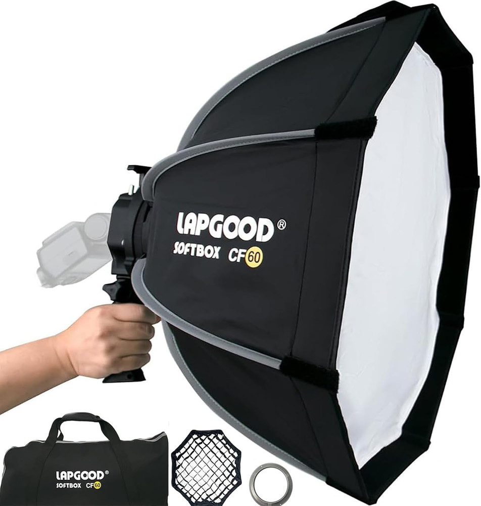 Bowens Mount Softbox 24''/60CM Handheld Quick Set-Up, S-Type Bracket Compatible