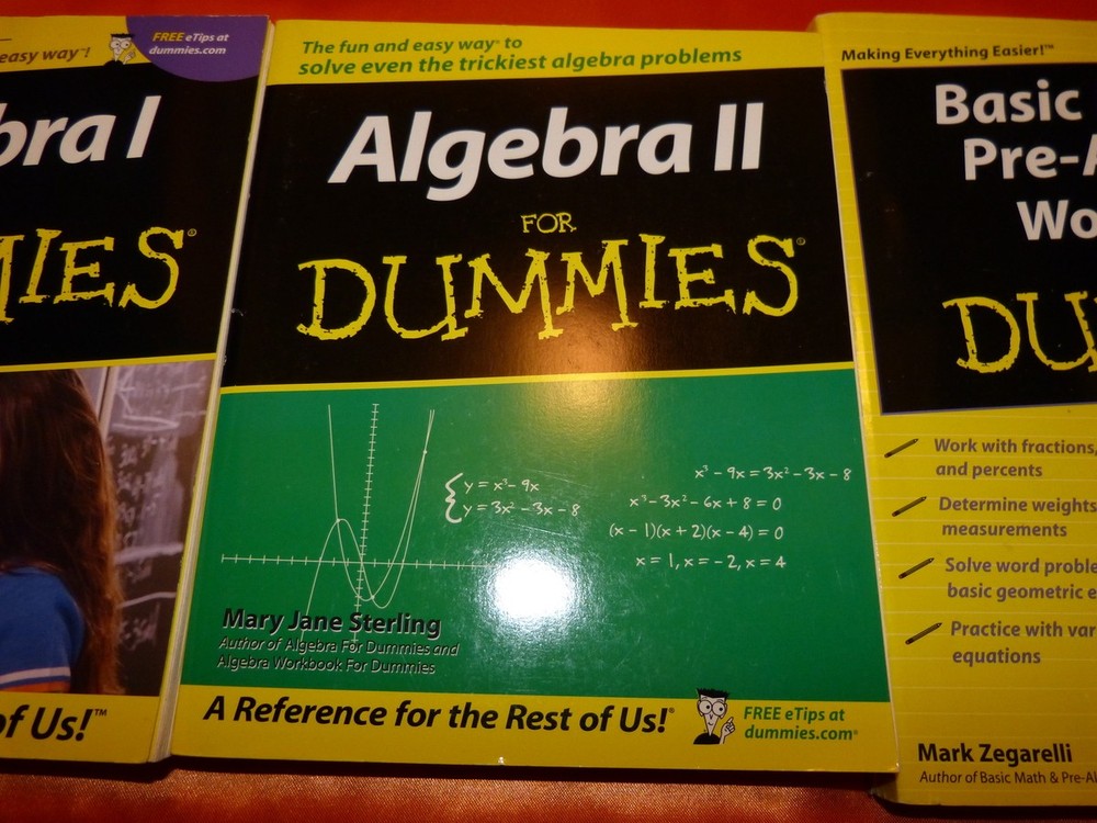 3 PACK MATH ALGEBRA BOOKS SALE For Dummies Pre Basic Math Book ❃ FreshSpun