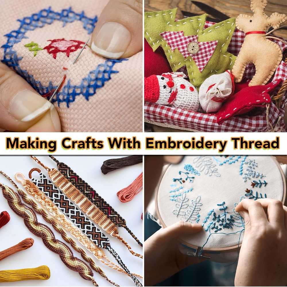 Durable 100% Polyester Embroidery Thread Kit - 60 Skeins for Creative Projects
