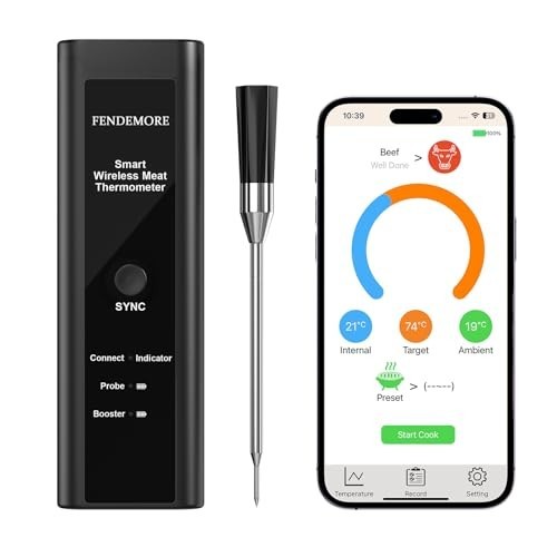 Wireless Bluetooth Digital Meat Thermometer - Instant Read BBQ & Kitchen Cooking