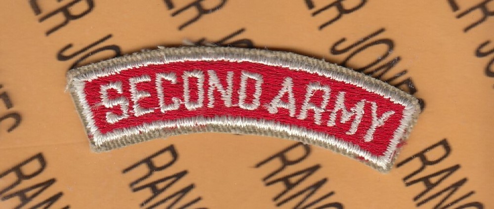 WWII US Army SECOND ARMY Recruiting Command tab ~2.5" patch c/e