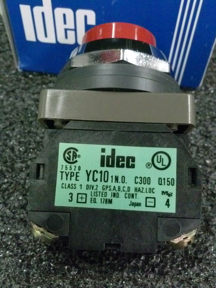 IDEC Type YC10 Red Round Miniature Pilot Pushbutton Switch