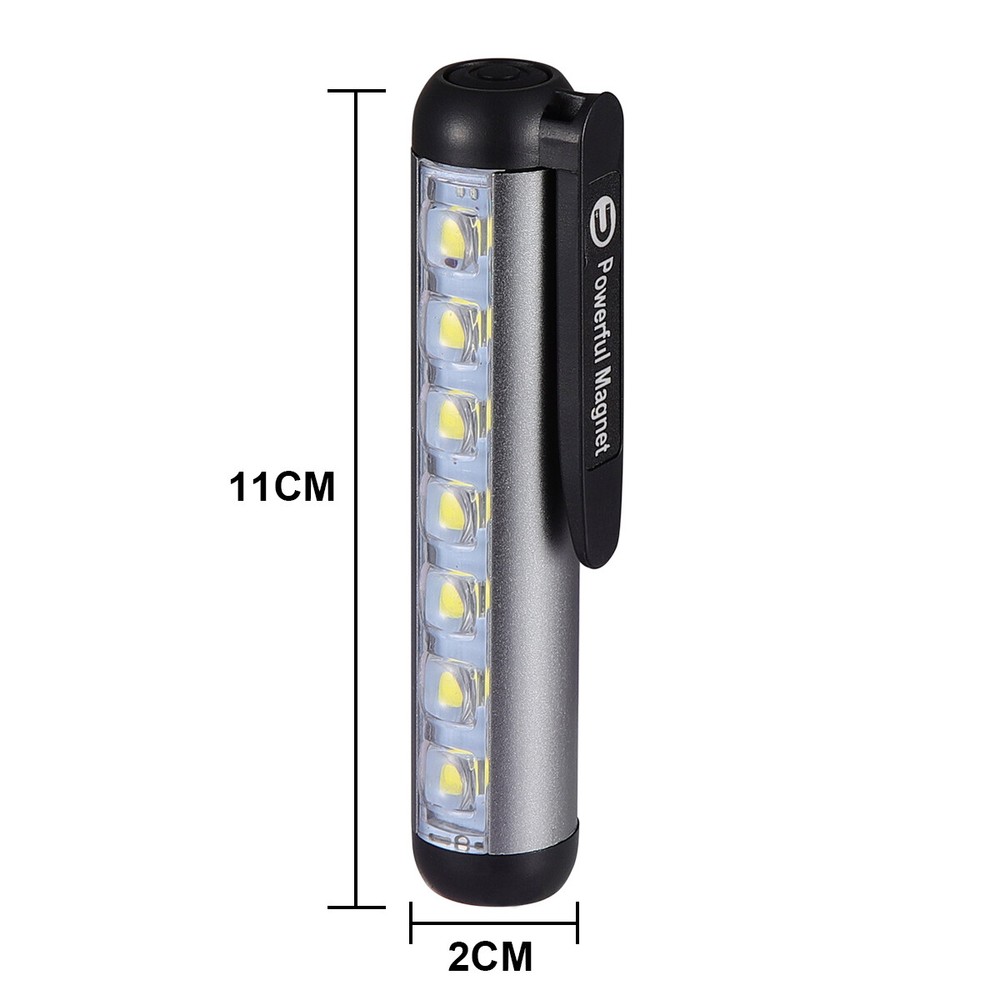 COB LED Mini Pen Light Magnet USB Rechargeable Work Torch Flashlight Lamp Hiking