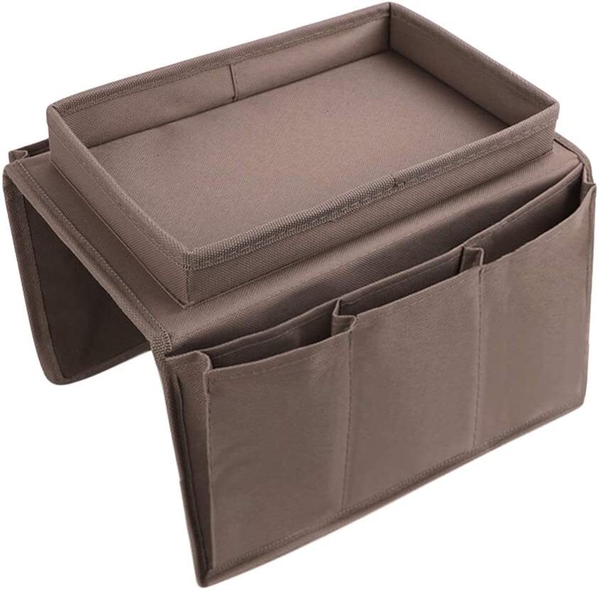 Sofa Armrest Organizer with Cup Holder Tray Couch Armchair Caddy Storage Pockets