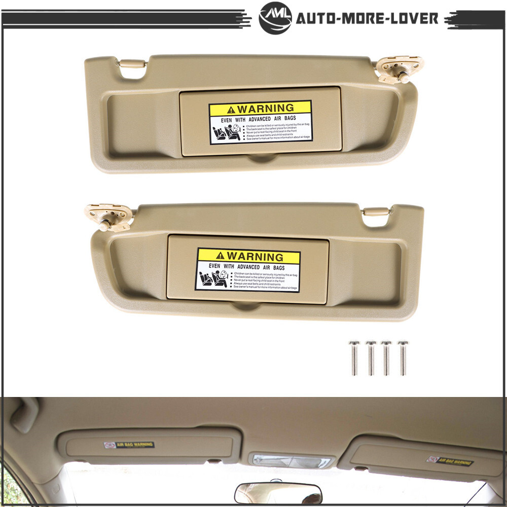 Right & Left Tan Sun Visor For 2006 2007 2008 2009 2010 2011 Honda Civic