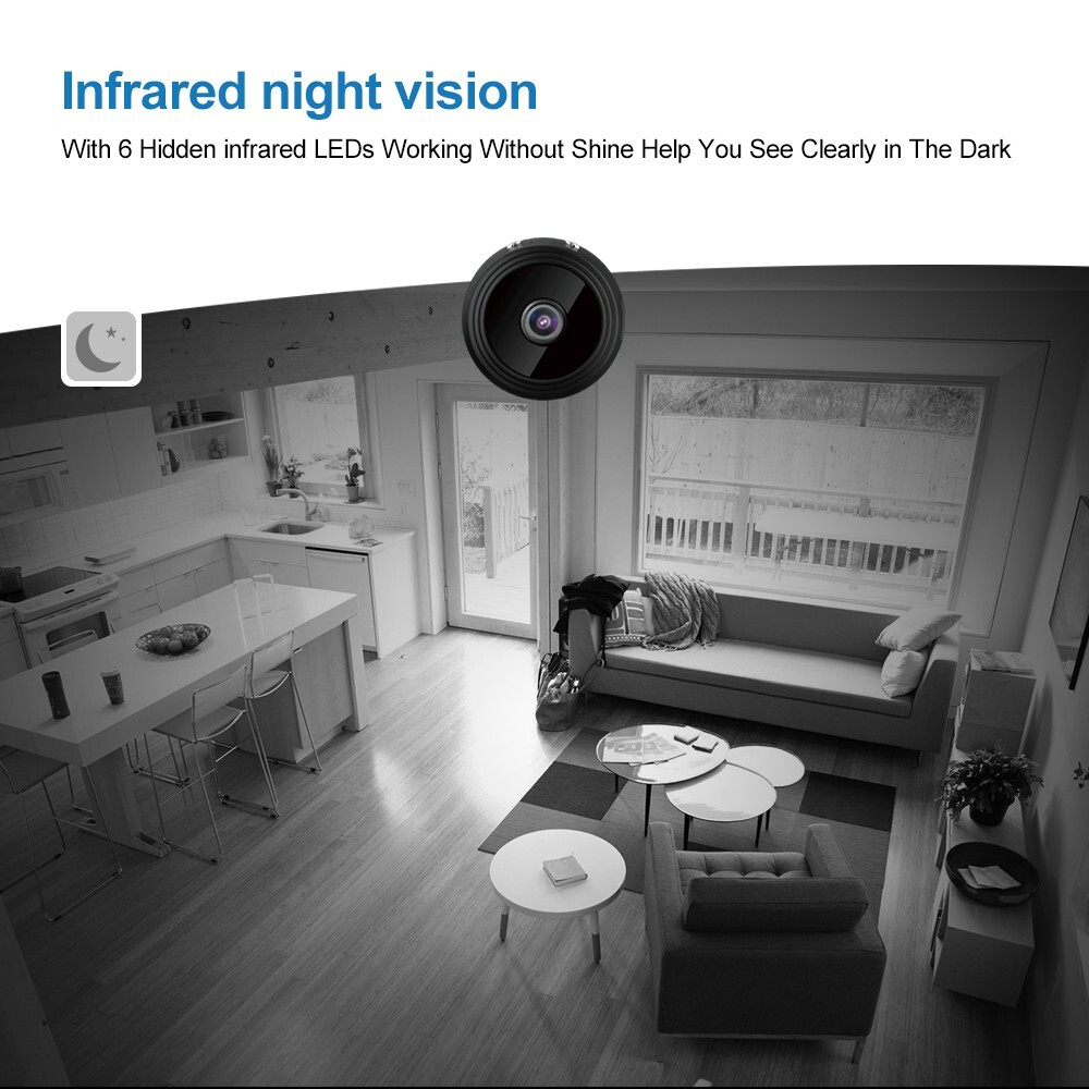 Mini Security Camera 720P HD WiFi Home Camera iOS Android Phone APP