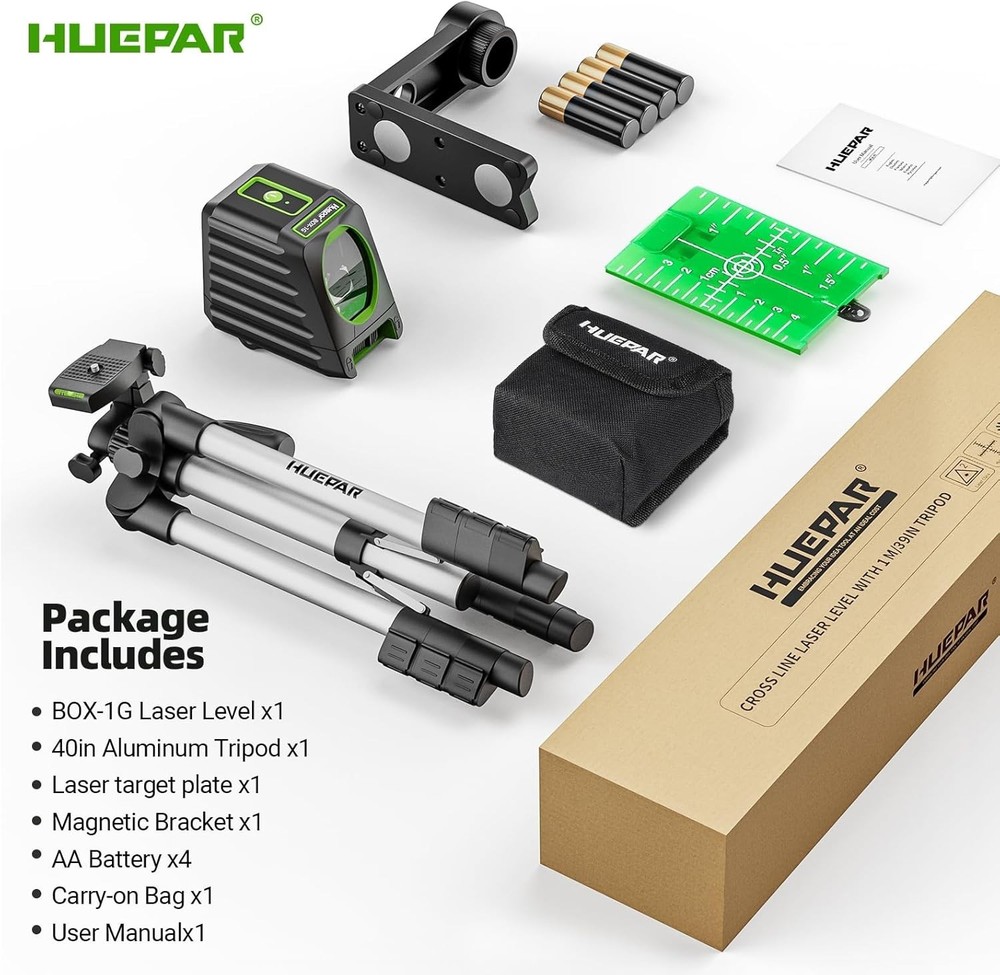 Professional-Grade Laser Level with 197ft Pulse Mode & Adjustable 40in Tripod