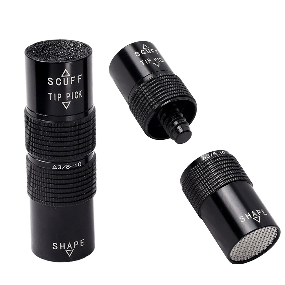 Billiard Pool Cue Tip Tool - Scuffer, Shaper, Aerator & Joint Protector Accessor