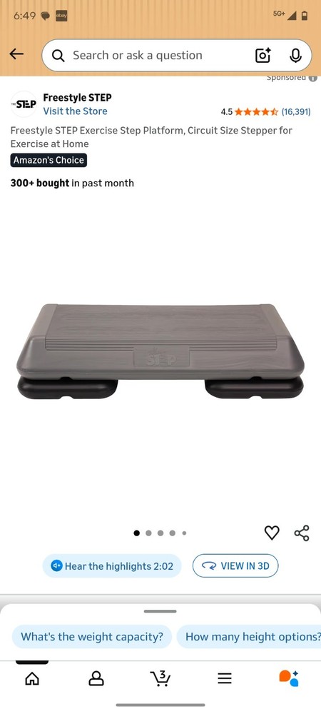 The Step Aerobics Platform Black Riser 16x16 Inches Adjustable Height Stepper