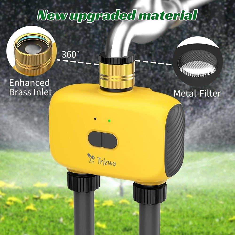 Automatic WiFi Hose Timer - 2-Zone Water Controller for Lawn/Garden w/Delay