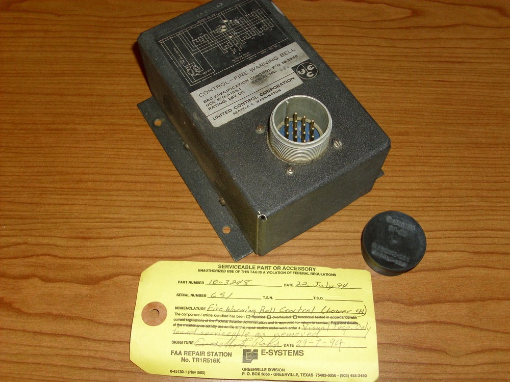United Controls Fire Warning Bell Control 10-3248