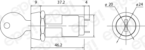 KEY SWITCH (ON/OFF) INCLUDES 2 FLAT KEYS #KS3-1PK