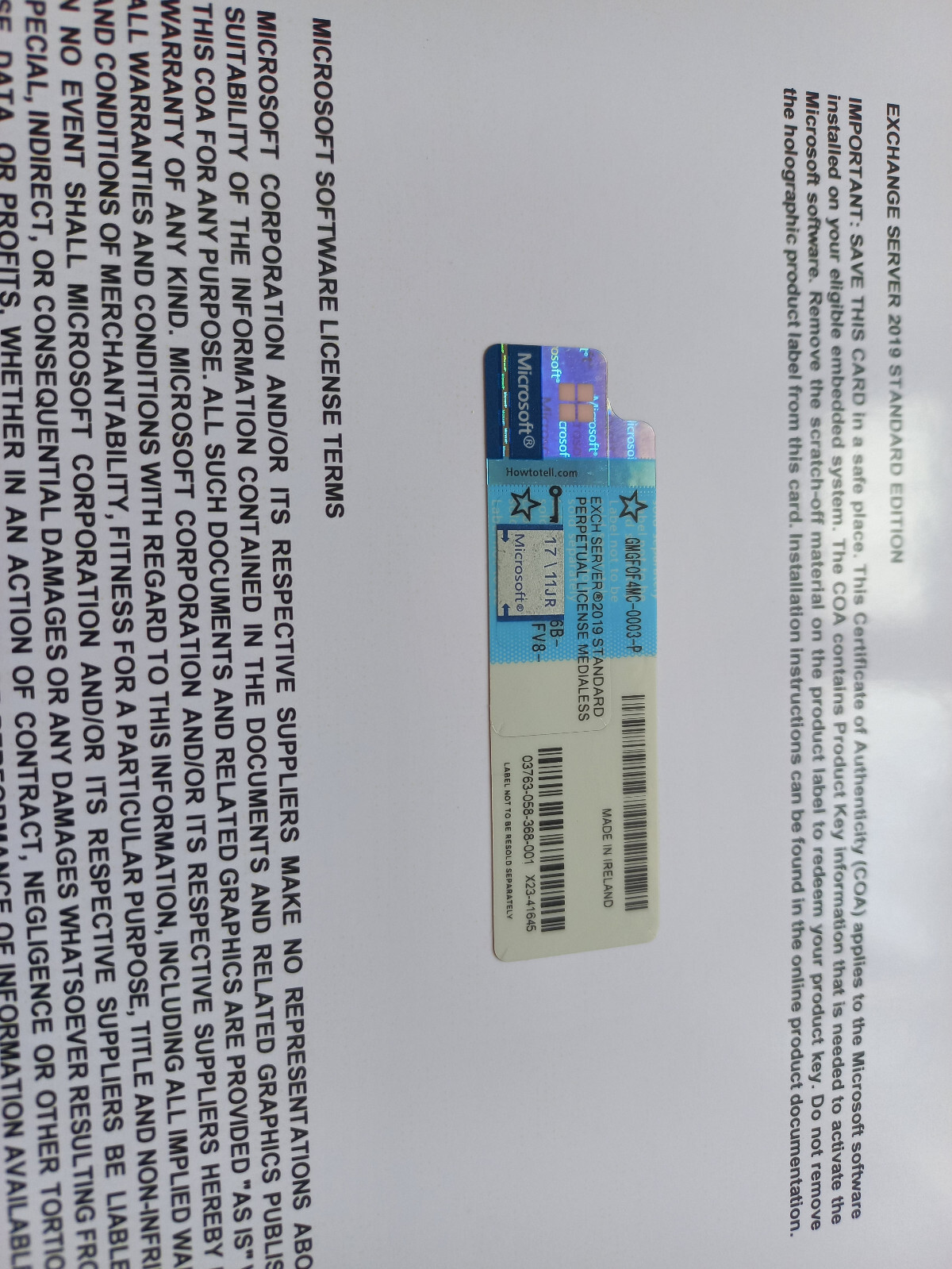 Microsoft Exchange Server 2019 STANDARD w Retail 1000 CALs GMGF0F4MC Authentic